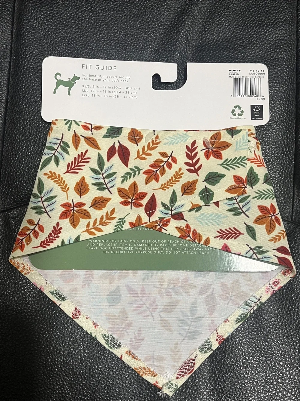 SportPet Fall Florals Pet Bandana size M/L NWT